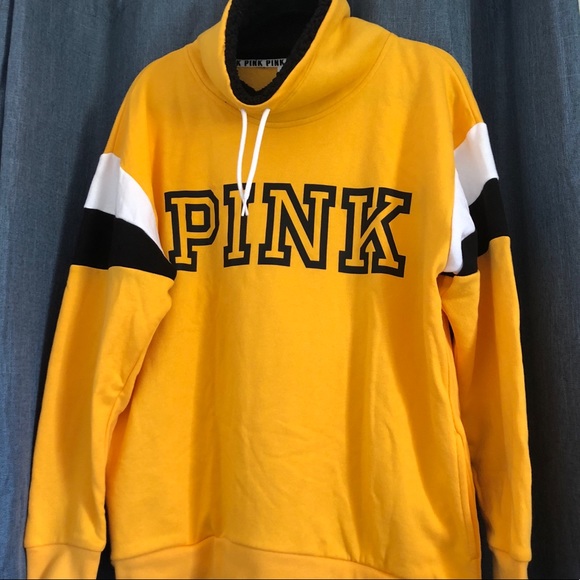 pink victoria secret yellow sweater